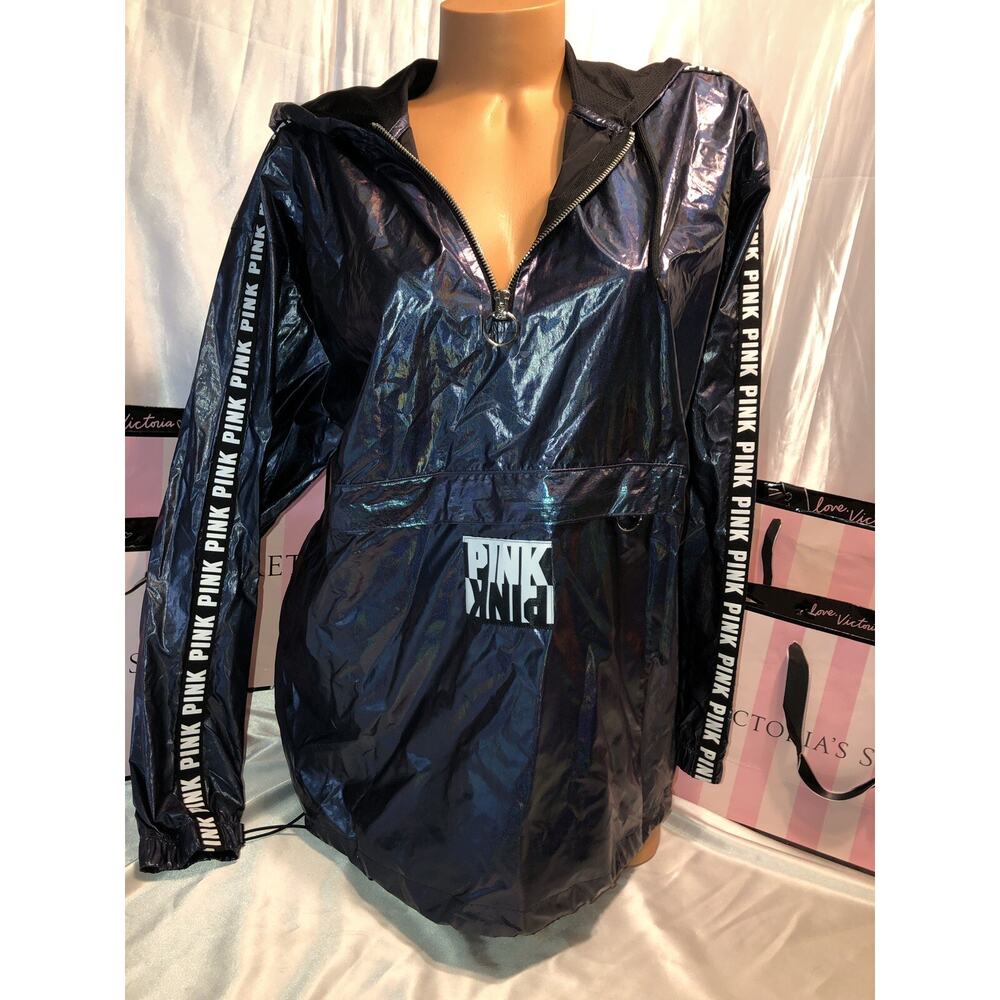 Victorias Secret PINK Rain Jacket Dark Blue XS/S Rare Color